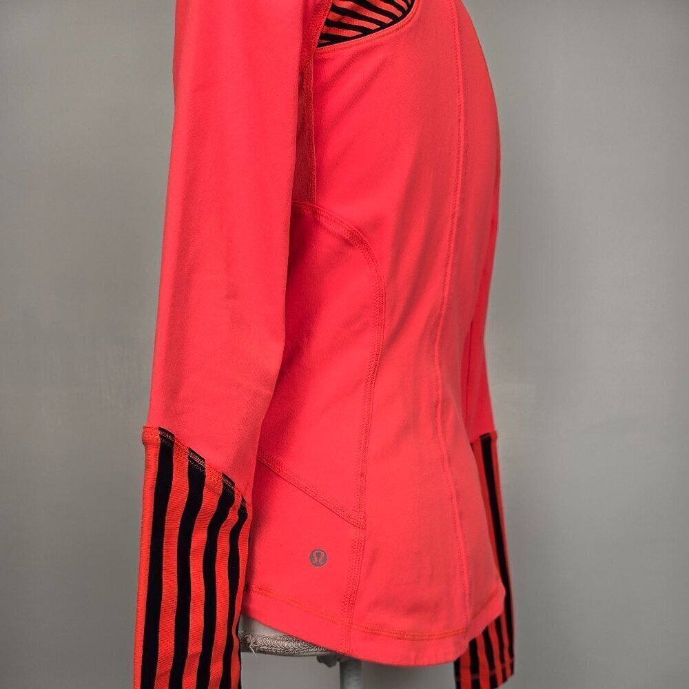 Lululemon Forme Full Zip Jacket Light Flare Classic Stripe Size 6 - Picture 6 of 14